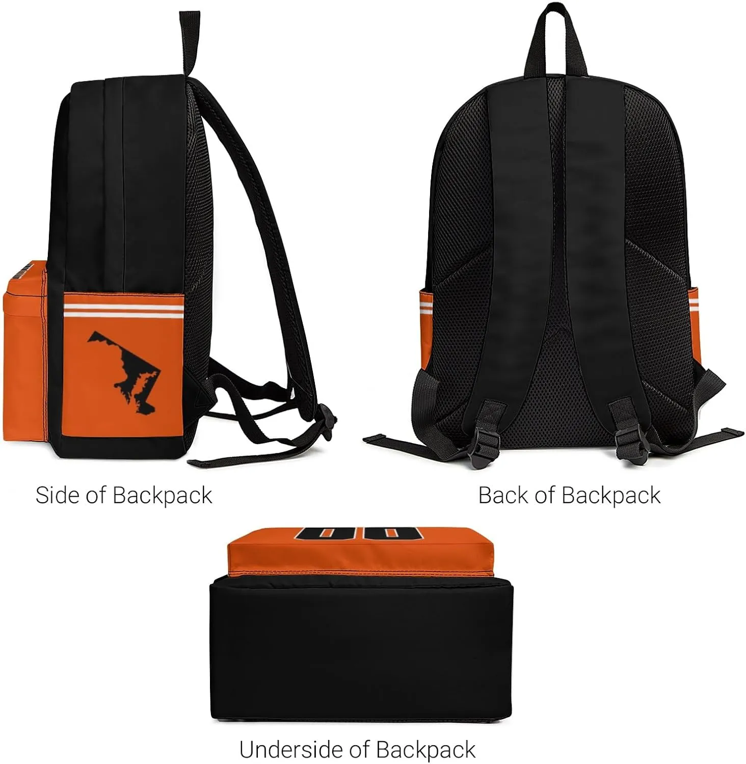 Baltimore Backpack Custom Name Number Travel Laptop Work Shoulder Bag Personalized Daypack Fans Gift for Men Women Boy Girl