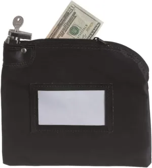 BankSupplies Locking Bag - 10W x 8H Black Laminated Nylon - Money Bag - Deposit Bag
