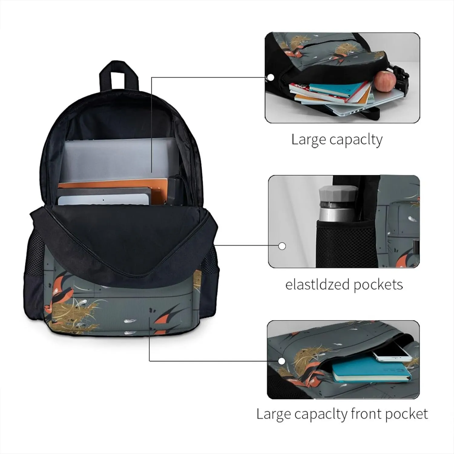 Barn Swallow In Graphite Print Storage Bag, Shoulder Bag, Leisure Bag, Large Capacity Leisure Travel Shoulder Bag