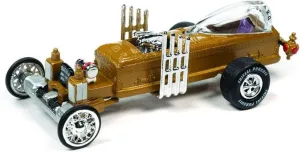 Barris Drag-U-La The Munsters Trivia Pursuit with Poker Chip Collector's Token and Game Card Pop Culture 2022 Release 3 1/64 Diecast Model Car by Johnny Lightning JLPC008-JLSP269