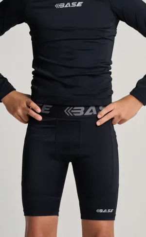 BASE Boys Compression Shorts - Black