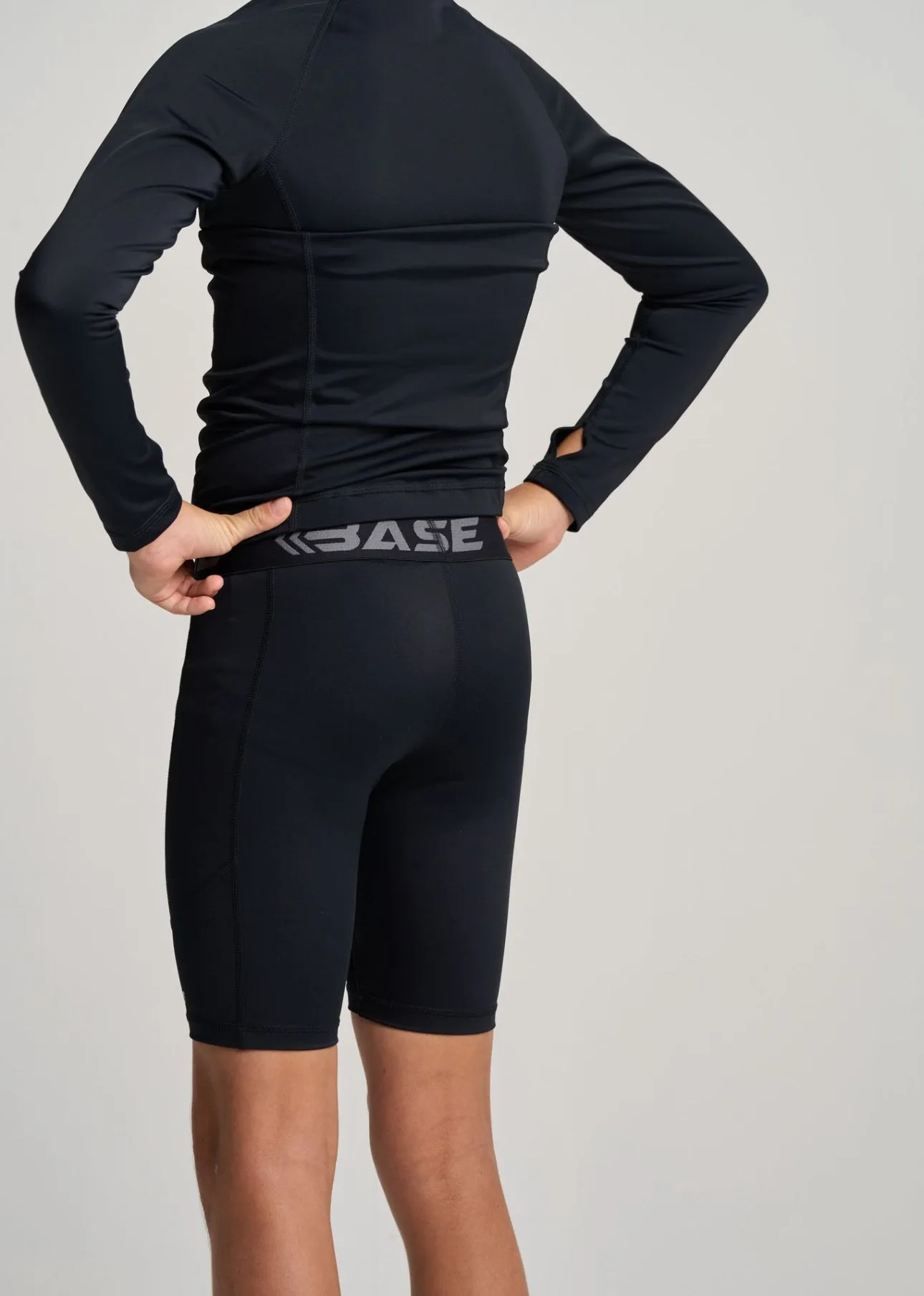 BASE Boys Compression Shorts - Black