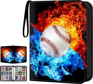 Baseball Card Binder with Sleeves,9-Pocket Trading Card Holder Card Collectors Album Hold Up to 900 Cards,Card Folder For Baseball Football Basketball Sport Trading Cards,TCG,MTG,PTG Games