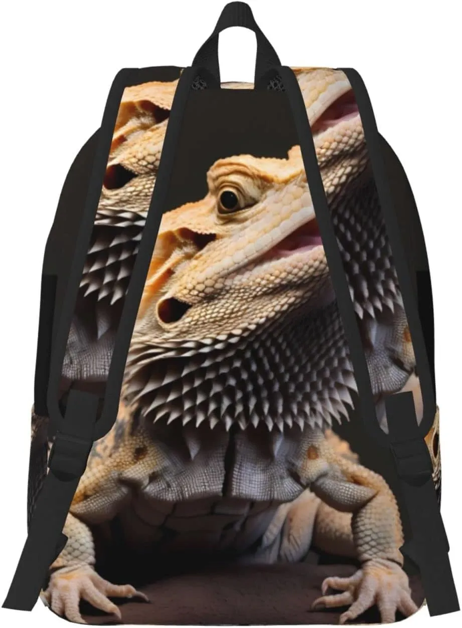 Bearded Dragons Backpack with Adjustable Straps, Suitable for Travel Picnics Activities