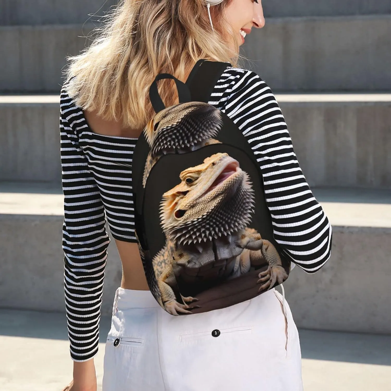 Bearded Dragons Backpack with Adjustable Straps, Suitable for Travel Picnics Activities
