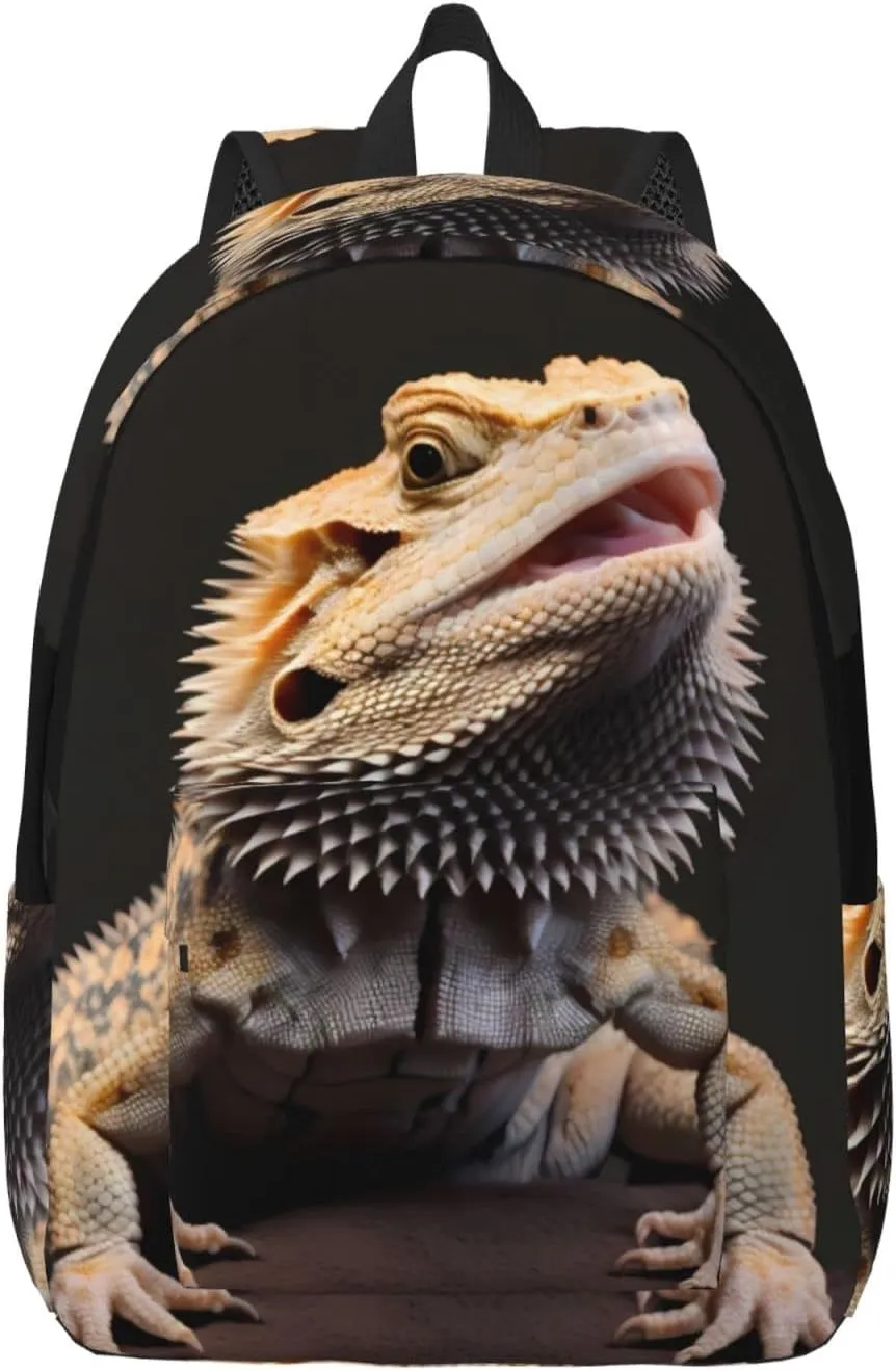 Bearded Dragons Backpack with Adjustable Straps, Suitable for Travel Picnics Activities