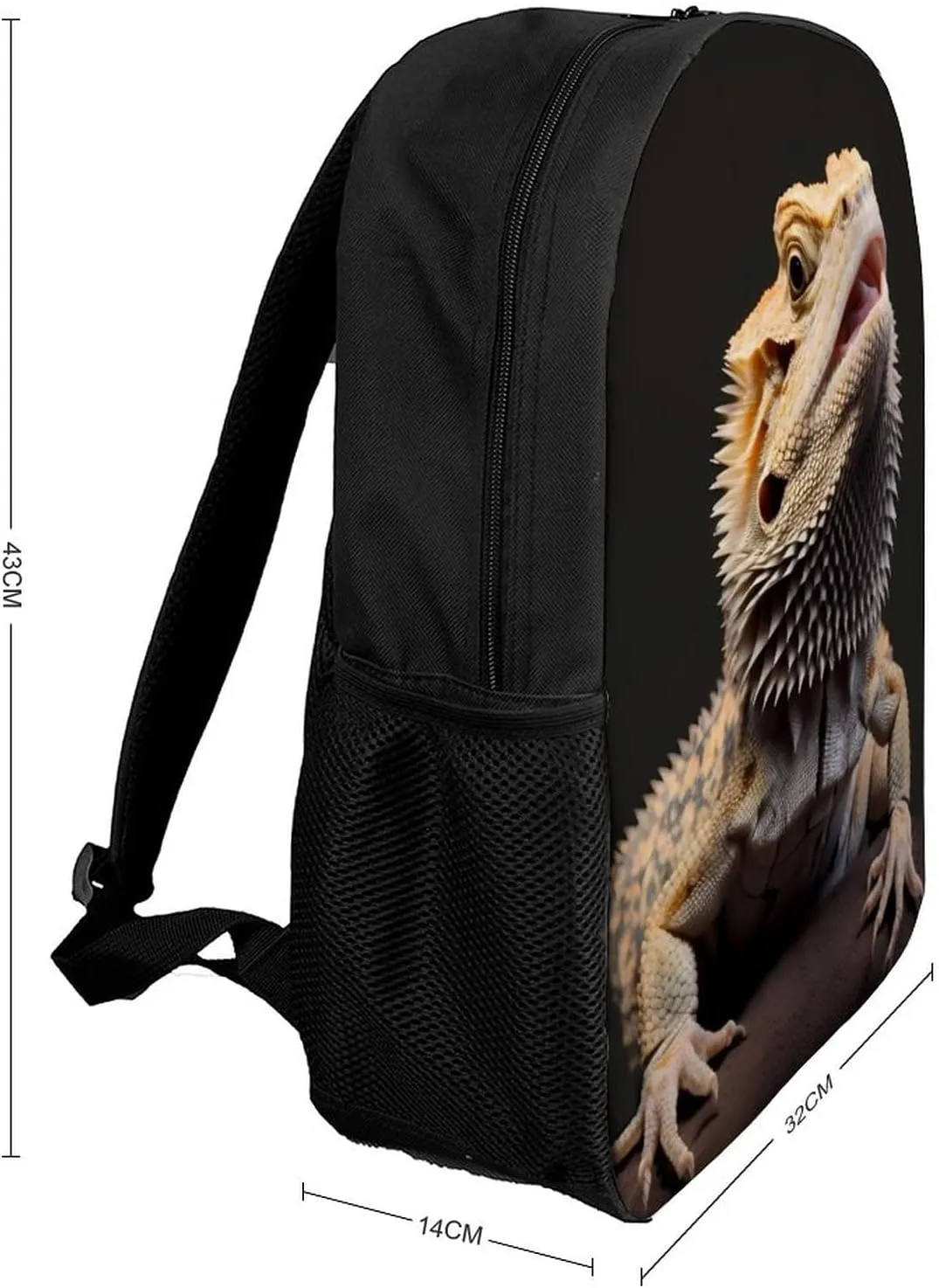 Bearded Dragons Backpack with Adjustable Straps, Suitable for Travel Picnics Activities
