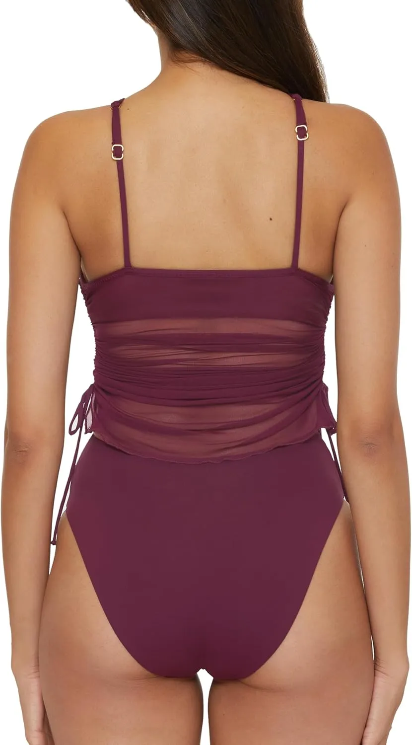 BECCA Women's Muse One Piece Swimsuit, High Neck, Bathing Suits