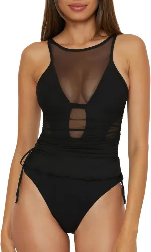 BECCA Women's Muse One Piece Swimsuit, High Neck, Bathing Suits