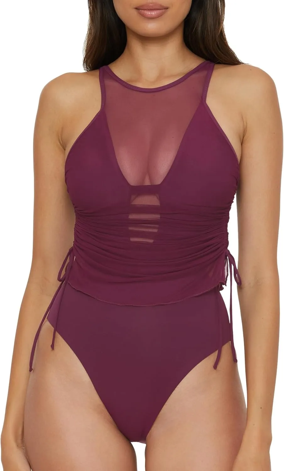BECCA Women's Muse One Piece Swimsuit, High Neck, Bathing Suits