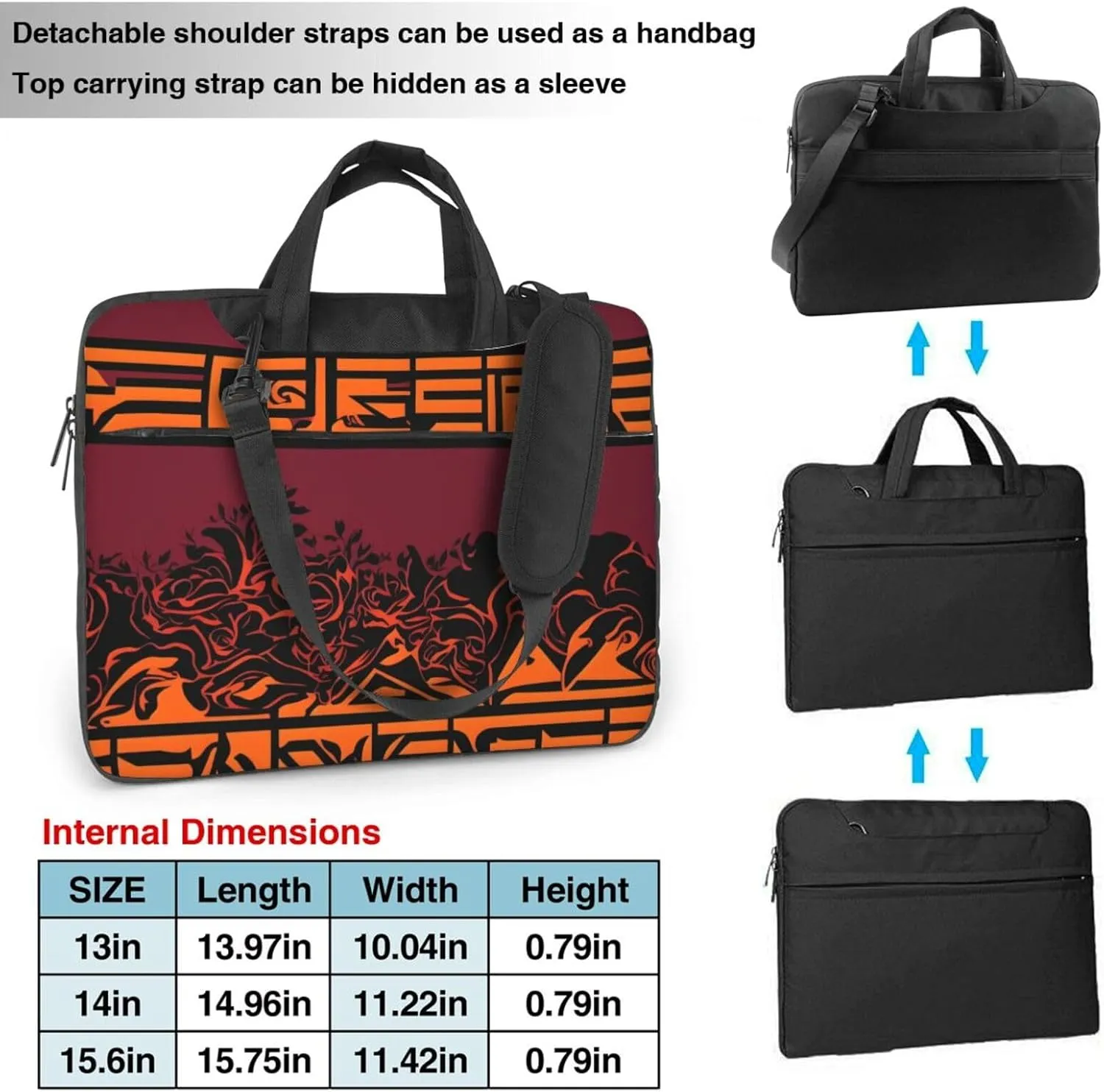 Bee And Flowers Laptop Shoulder Bag Notebook Computer Case Briefcase With Shoulder Straps And Handle