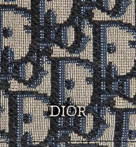 Bi-Fold Card Holder • Beige and Black Dior Oblique Jacquard