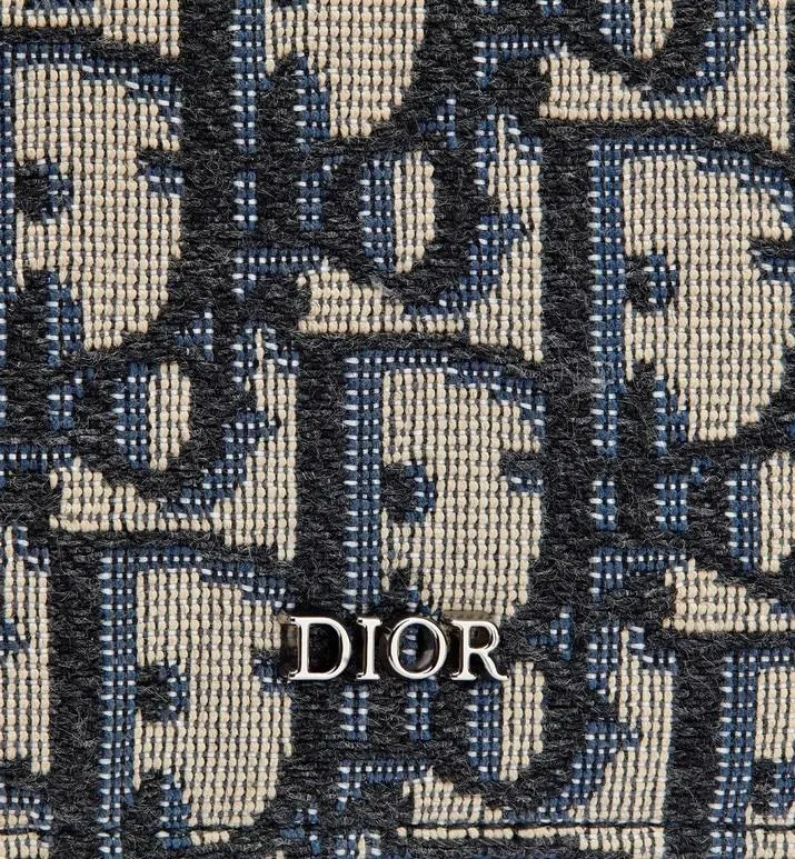 Bi-Fold Card Holder • Beige and Black Dior Oblique Jacquard