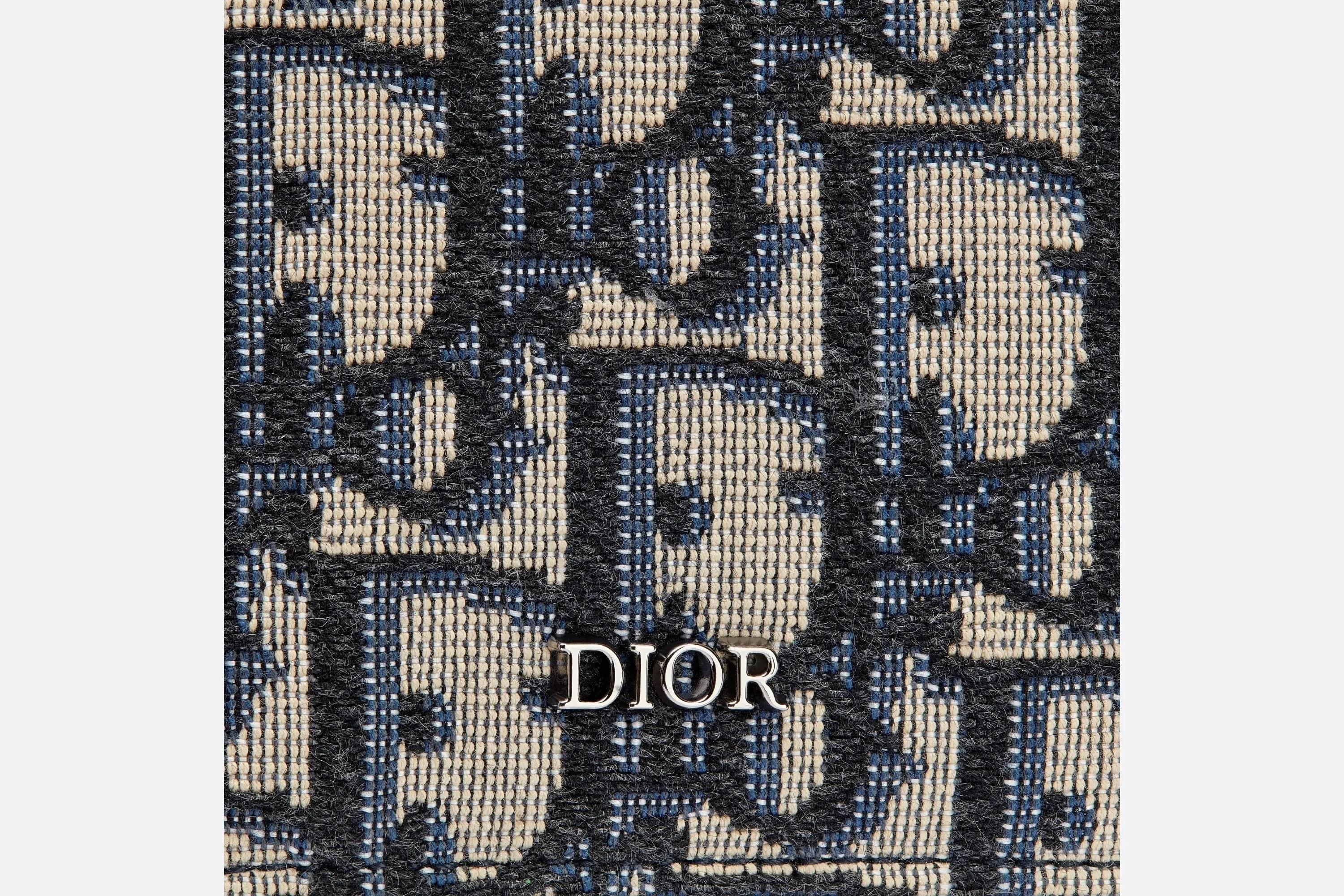Bi-Fold Card Holder • Beige and Black Dior Oblique Jacquard