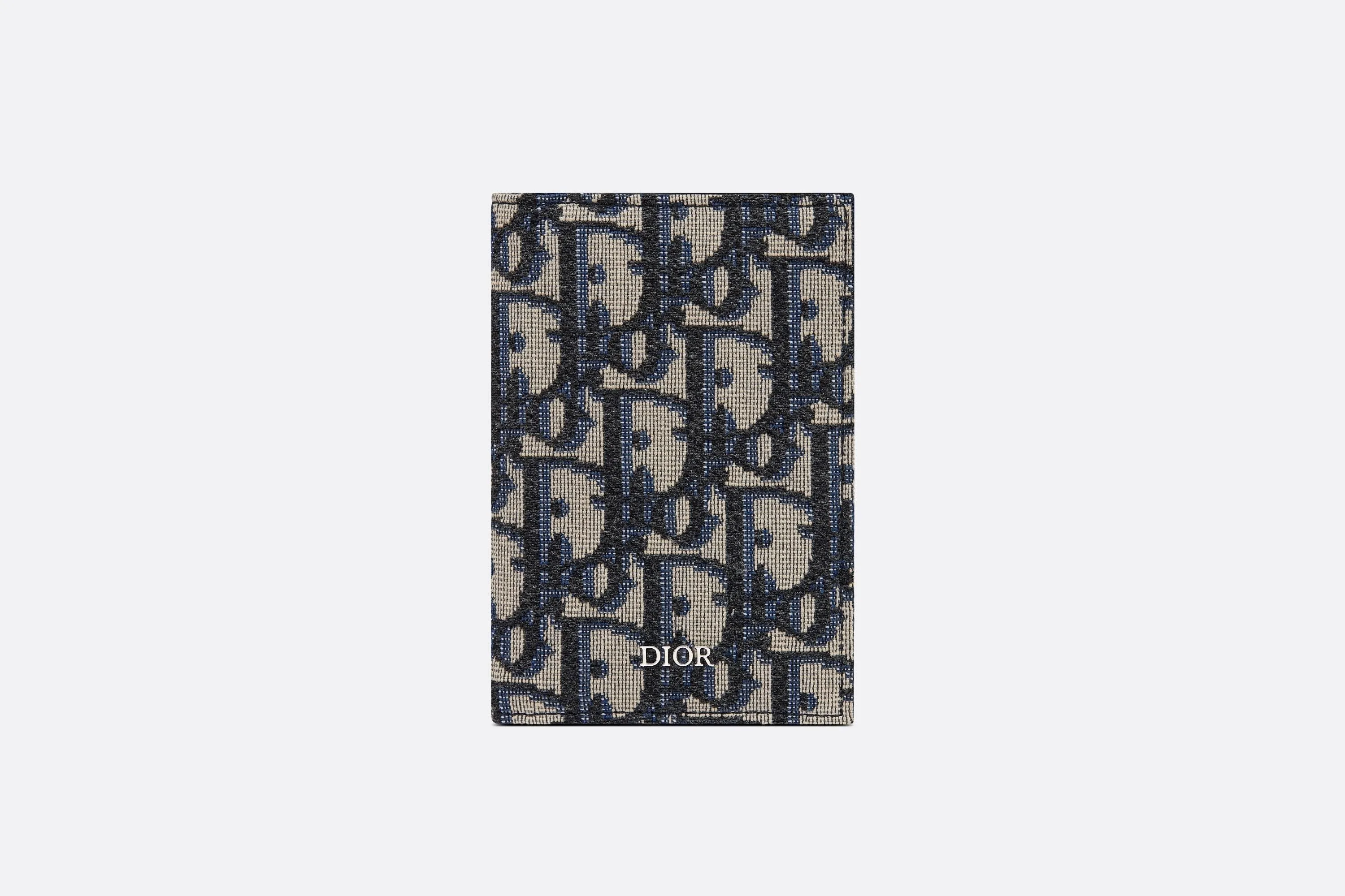 Bi-Fold Card Holder • Beige and Black Dior Oblique Jacquard
