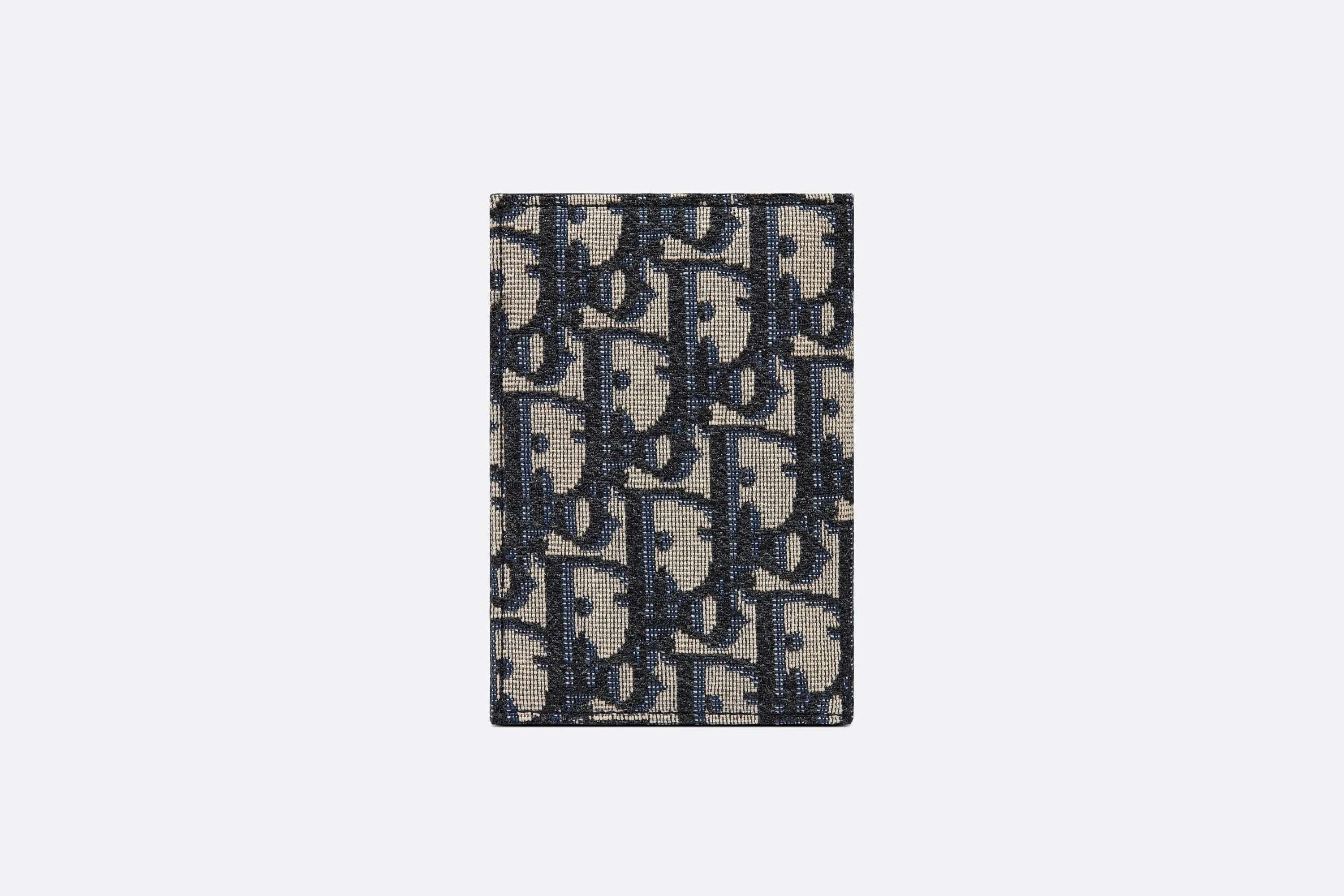 Bi-Fold Card Holder • Beige and Black Dior Oblique Jacquard
