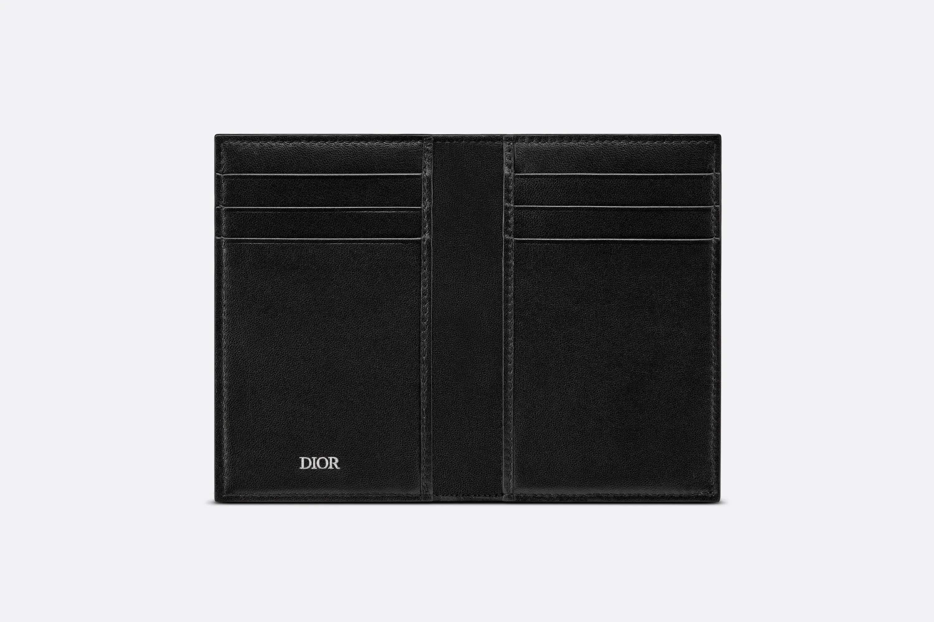 Bi-Fold Card Holder • Beige and Black Dior Oblique Jacquard