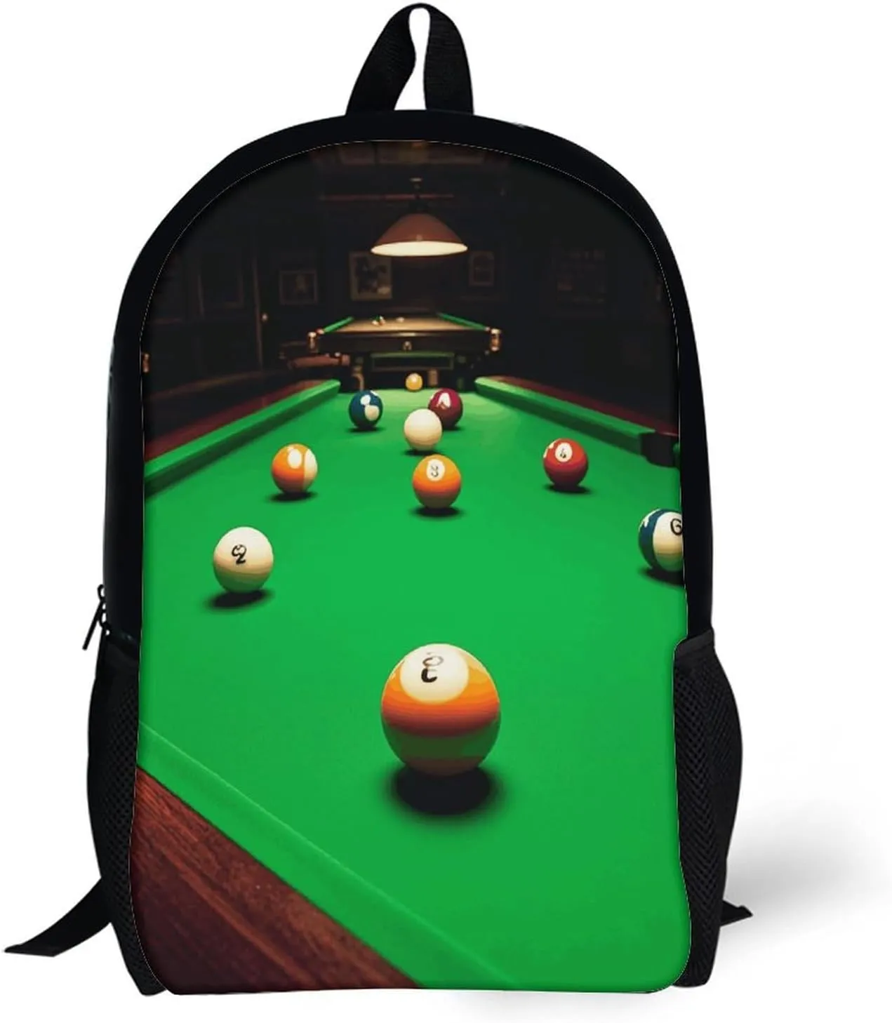 Billiards Backpack, Laptop Backpack for Men, 17 Inch Travel Hiking Daypack, Casual Backpack