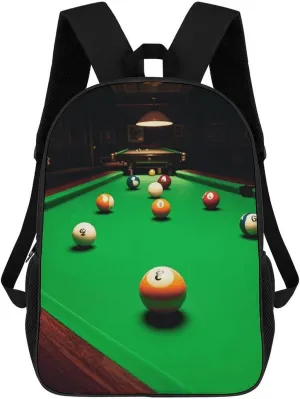 Billiards Backpack, Laptop Backpack for Men, 17 Inch Travel Hiking Daypack, Casual Backpack