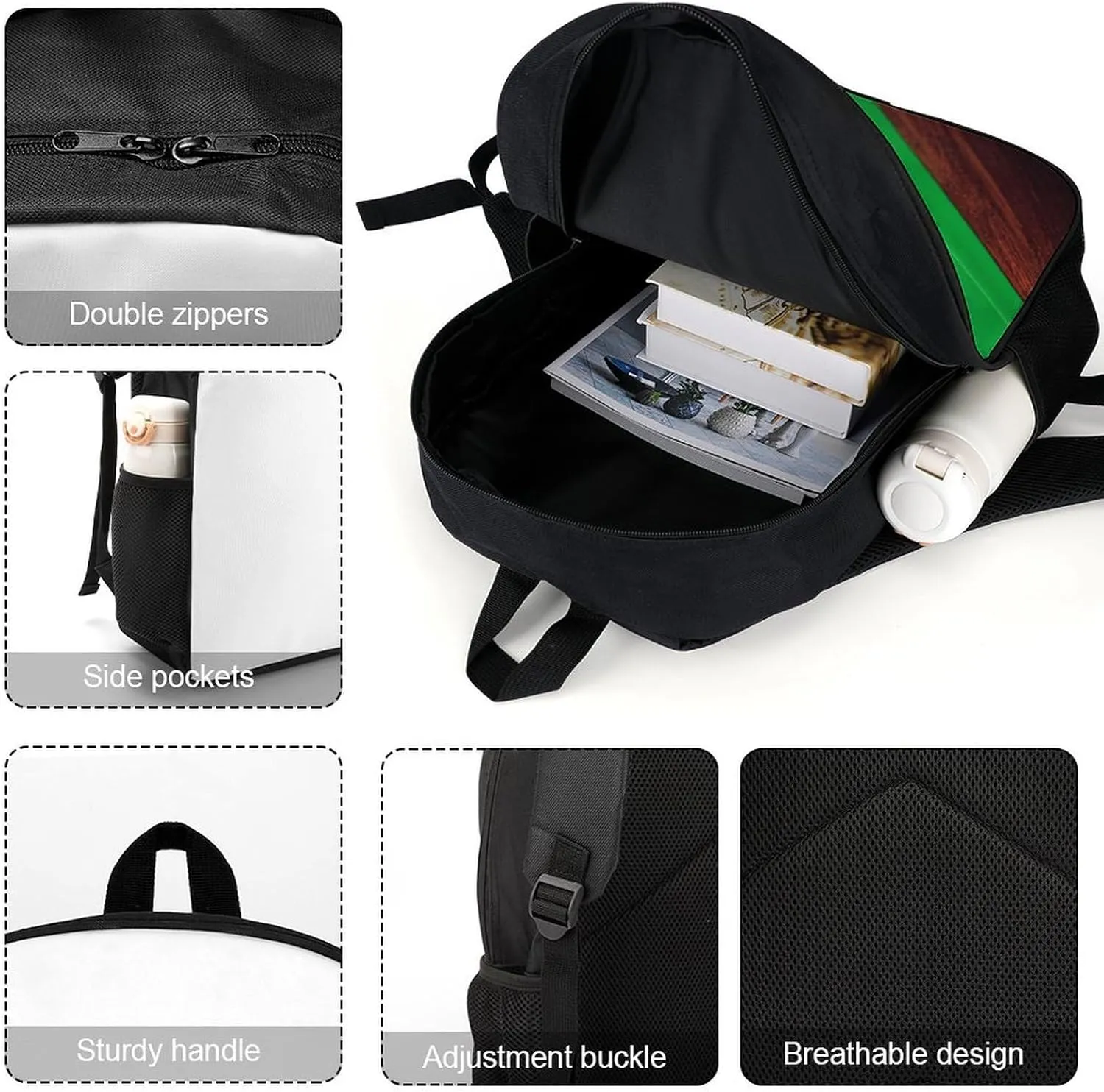 Billiards Backpack, Laptop Backpack for Men, 17 Inch Travel Hiking Daypack, Casual Backpack