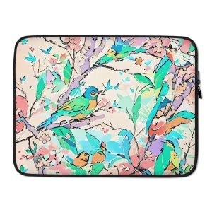 Birds on Trees Laptop Sleeve with Padded Zipper