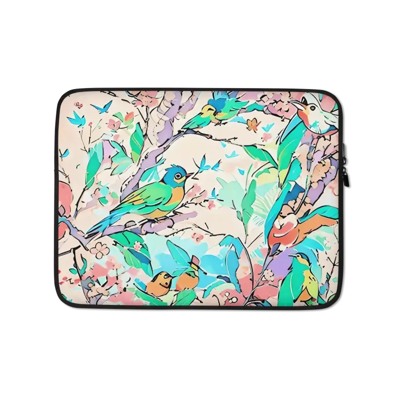 Birds on Trees Laptop Sleeve with Padded Zipper