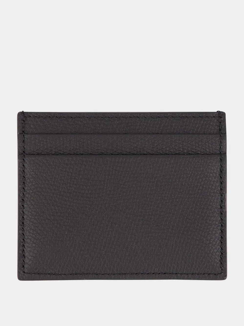 Black Calfskin Cardholder with VLogo