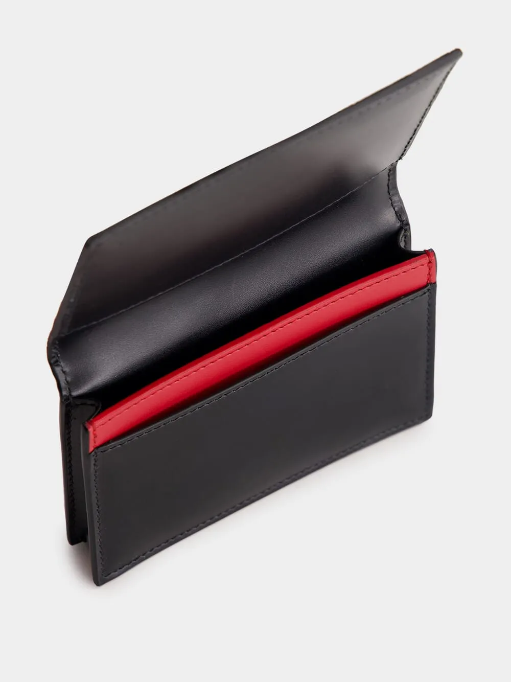 Black Card Case in Leather with FF Motif
