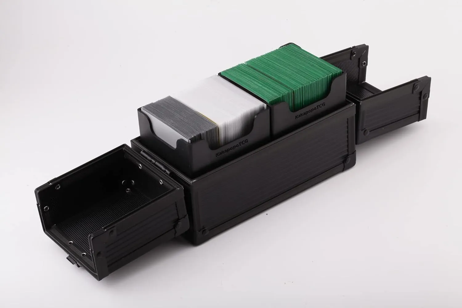 Black Double Metal Deck Box Dice Box for Deck Protector storage Trading Cards TCG Ultra Pro Sleeve MTG Magic FaB YGO Yugioh EDH Commander PTCG TCG