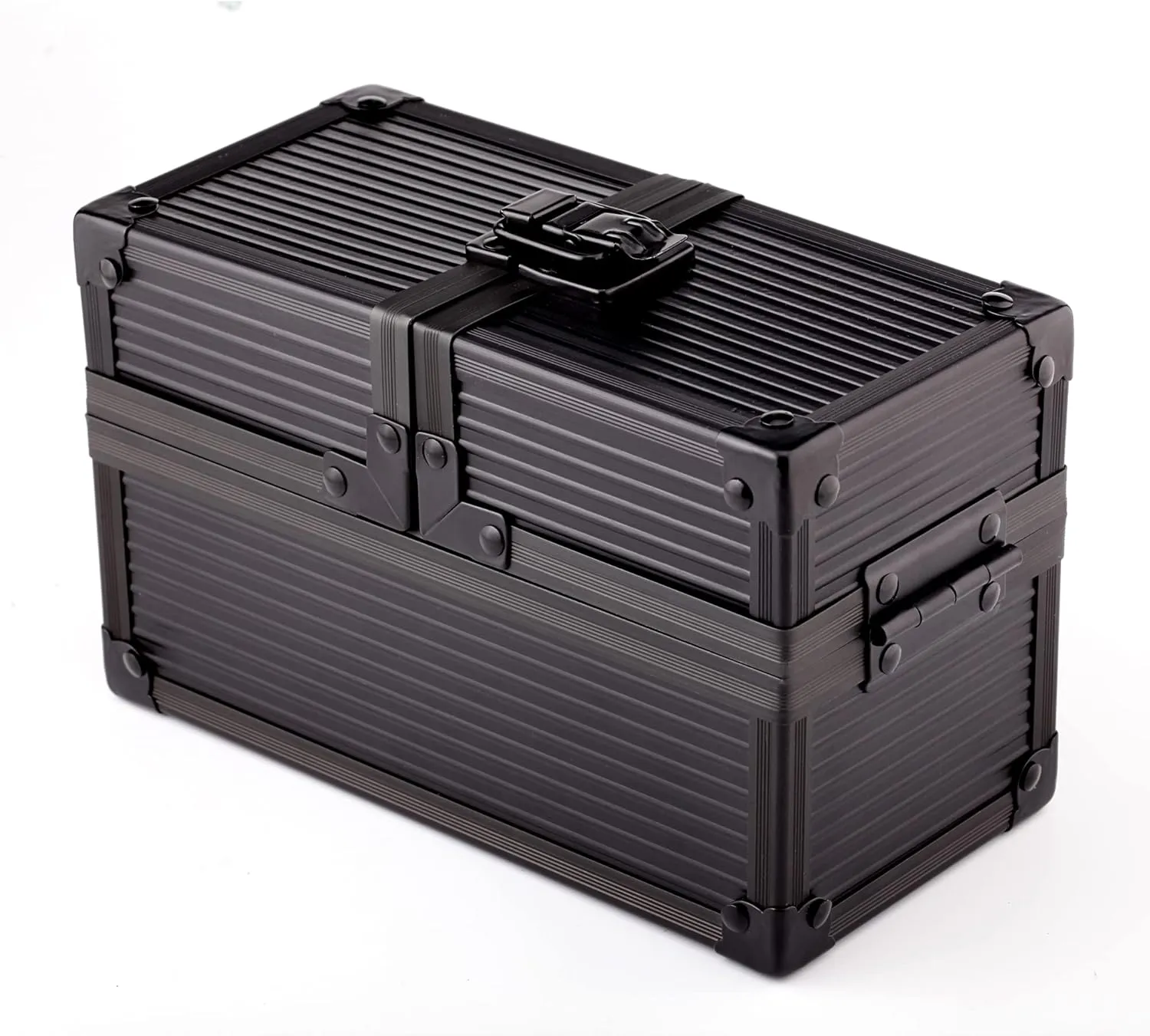 Black Double Metal Deck Box Dice Box for Deck Protector storage Trading Cards TCG Ultra Pro Sleeve MTG Magic FaB YGO Yugioh EDH Commander PTCG TCG