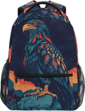 Black Eagle Mountain Backpack 3rd 4th 5th Grade School Bookbag Travel Laptop Daypack Bag Purse for Boys Girls Teens