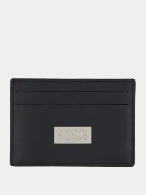 Black Leather Cardholder with Logo