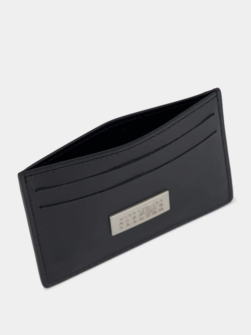 Black Leather Cardholder with Logo