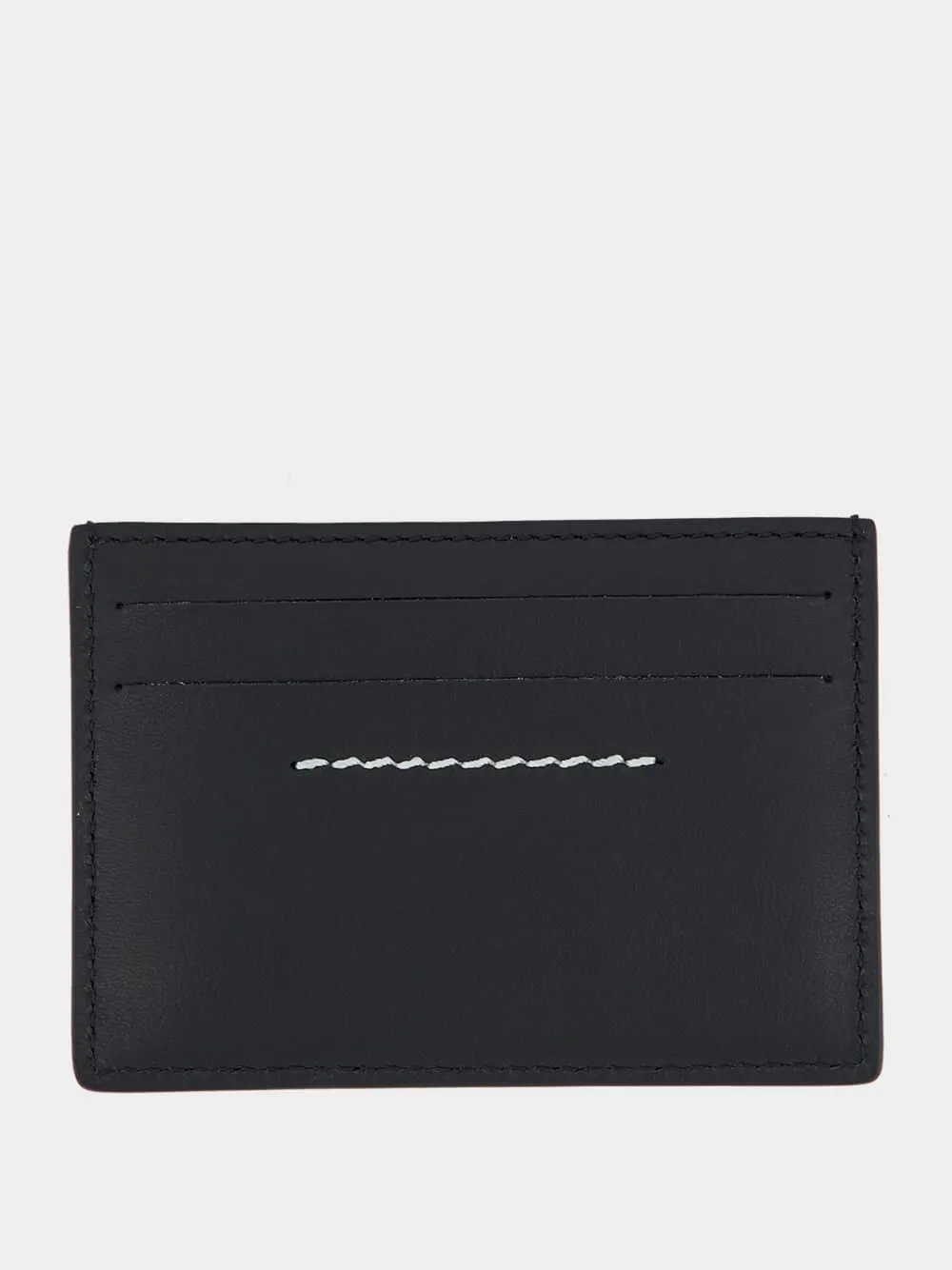 Black Leather Cardholder with Logo