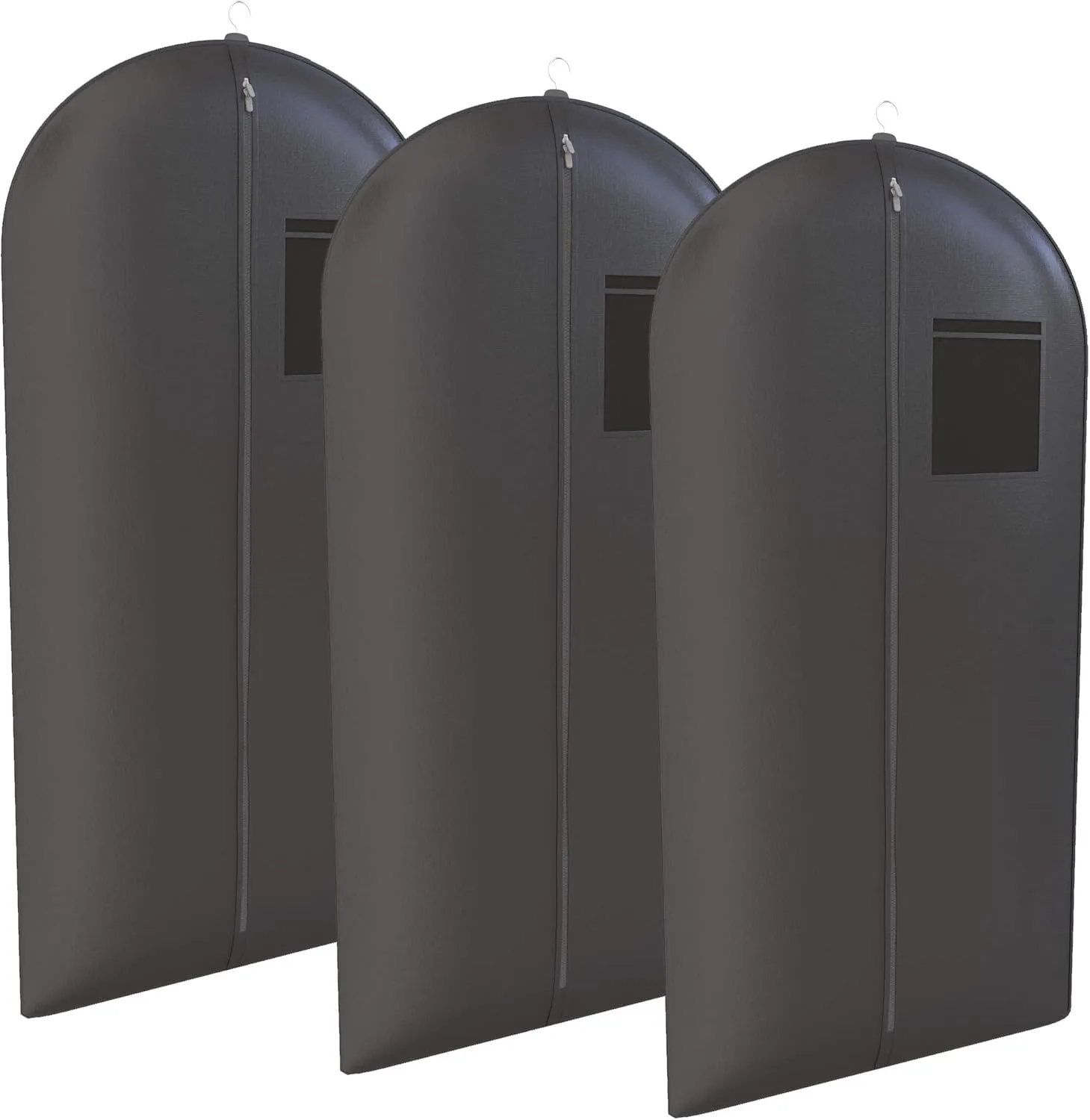 Black Suit, Dress and Gown Garment Travel Bags 3 Pack - 54" x 24" - Large Window