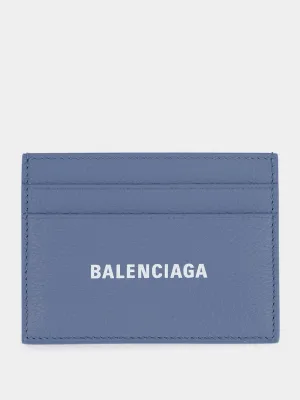 Blue Leather Card Holder