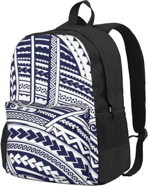 Blue Polynesian Maori Tribal Pattern Print Storage Bag, Shoulder Bag, Leisure Bag, Large Capacity Leisure Travel Shoulder Bag