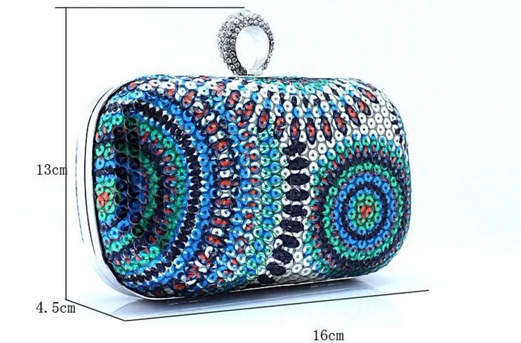 Boho Style Crystal Clutch