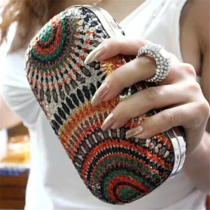 Boho Style Crystal Clutch