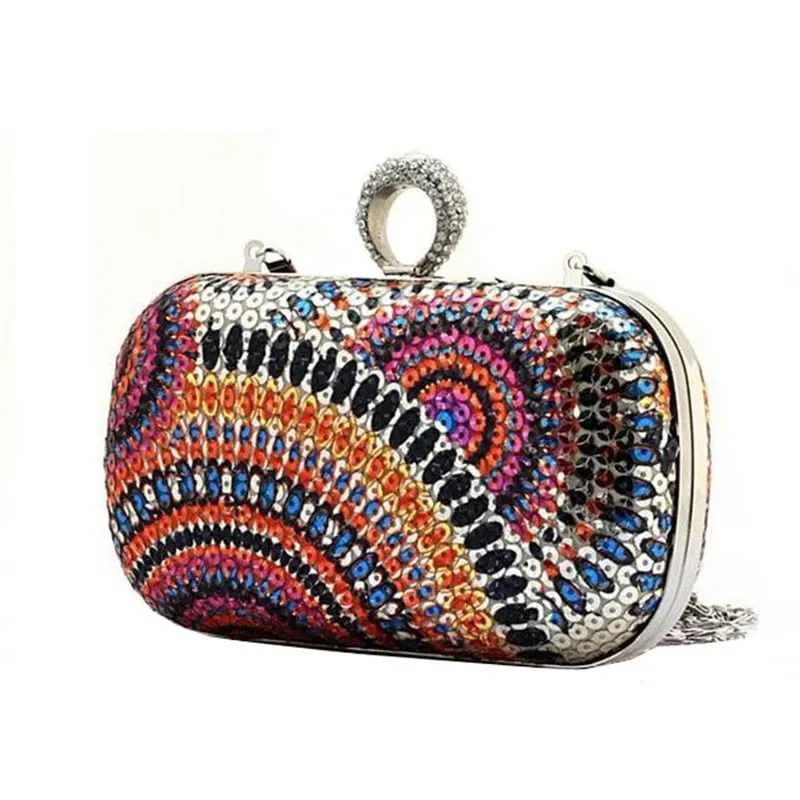 Boho Style Crystal Clutch