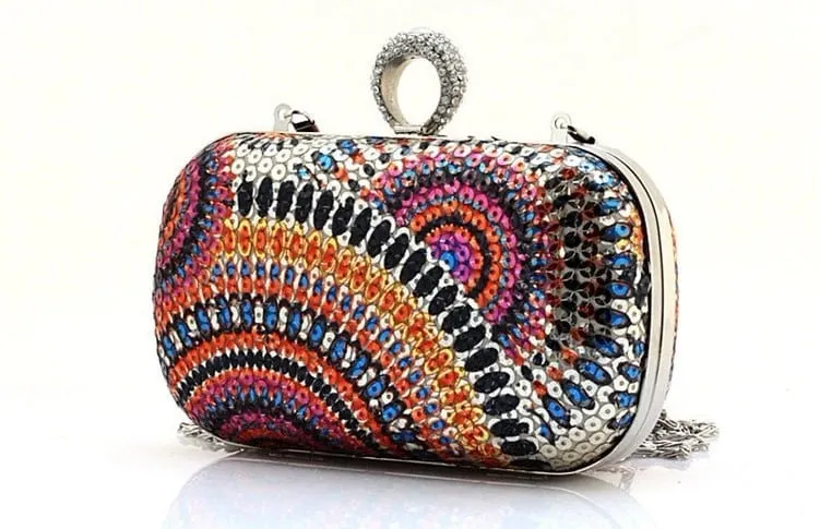 Boho Style Crystal Clutch