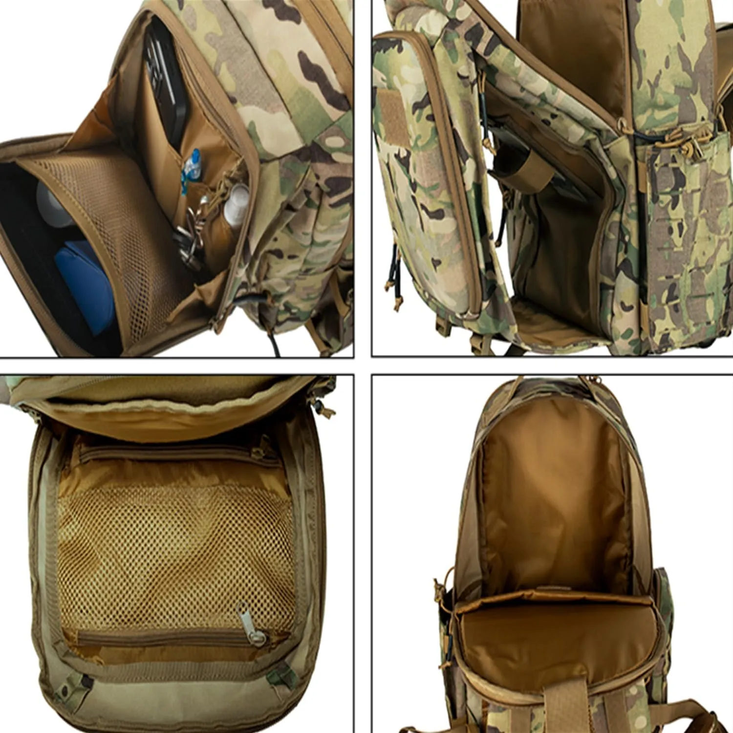 BOMTURN 50L Tactical Backpack Military Men: Molle Large Tactical Backpack Army 3 Day Bug Out Bag Rucksack with Bottle Holders