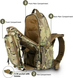 BOMTURN 50L Tactical Backpack Military Men: Molle Large Tactical Backpack Army 3 Day Bug Out Bag Rucksack with Bottle Holders