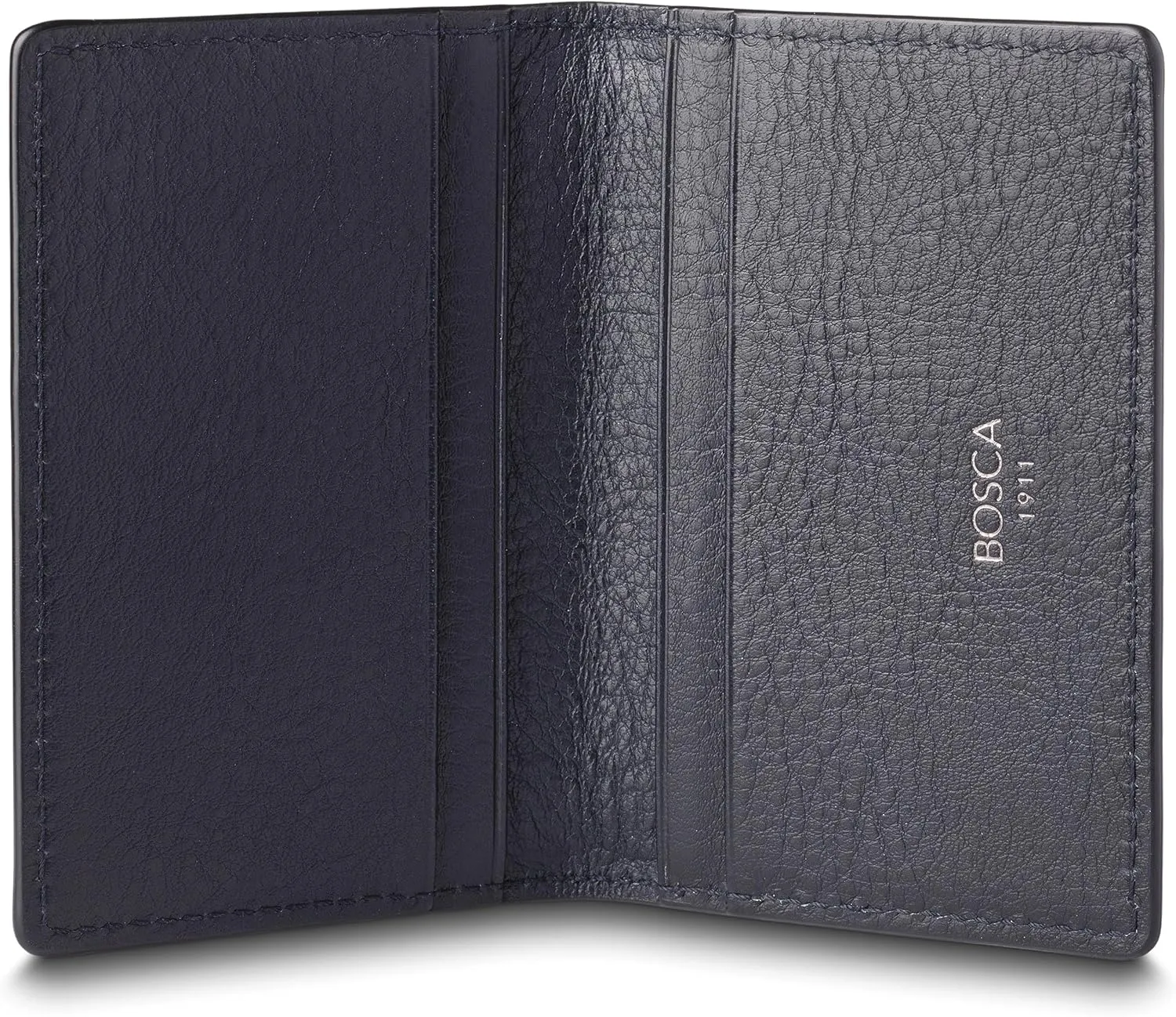 Bosca Navayo Card Case All Leather Wallet Blue-Black