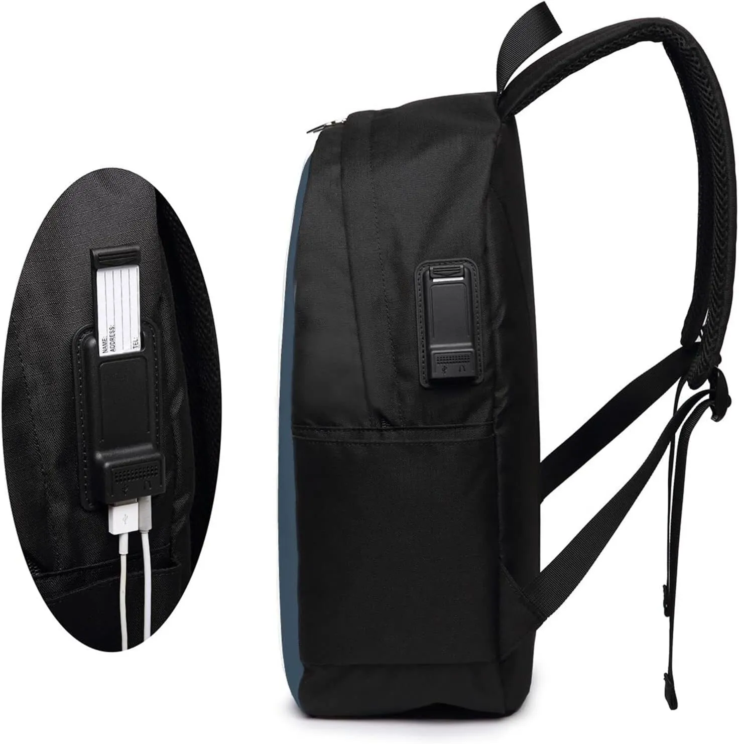 Boston Terrier Travel Laptop Backpack for Women Men, 17 Inch Business Backpack with USB Charger Port