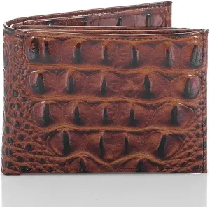 BRAHMIN Bifold Wallet - Unisex Adults - Brown Leather - Modern Classic - ID Window, Seven Credit Card Slots, Bill Divider