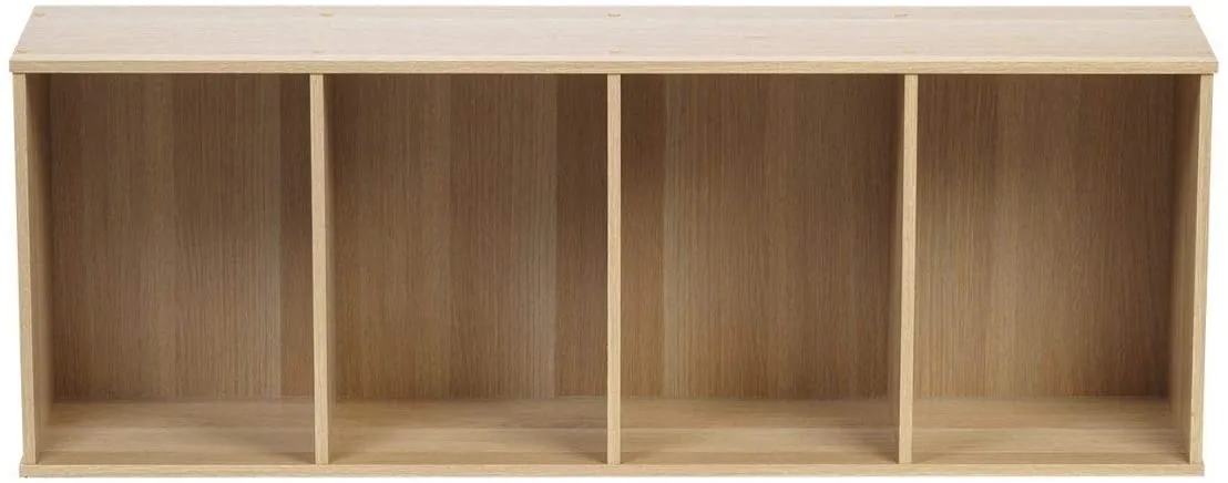 Brand new in box! Iris Ohyama, 4 lockers MDF wood shelf/storage furniture/Cube Bookcase CX-4, beige, 41.5 x 29 x 116.5 cm, Light Brown, 4 compartments!