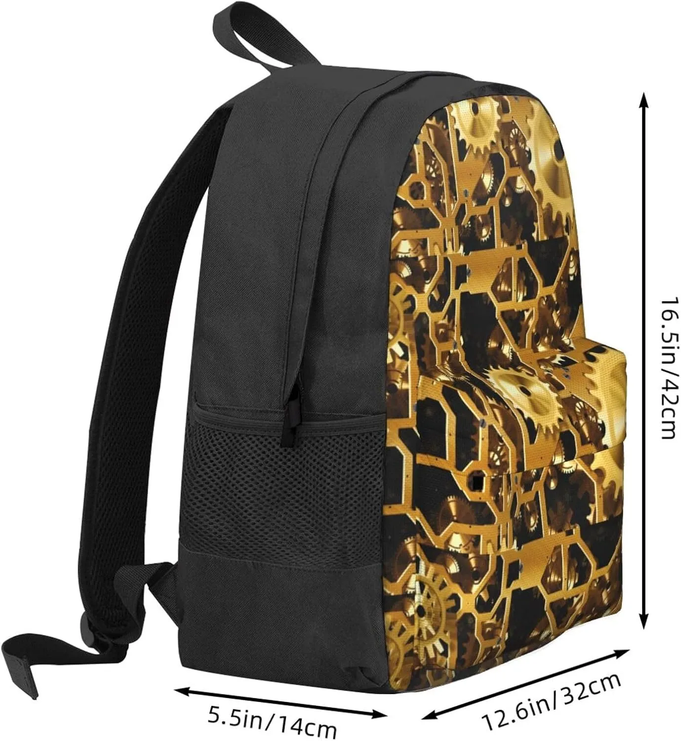BREAUX Clock Gear Print Storage Bag, Shoulder Bag, Leisure Bag, Large Capacity Leisure Travel Shoulder Bag