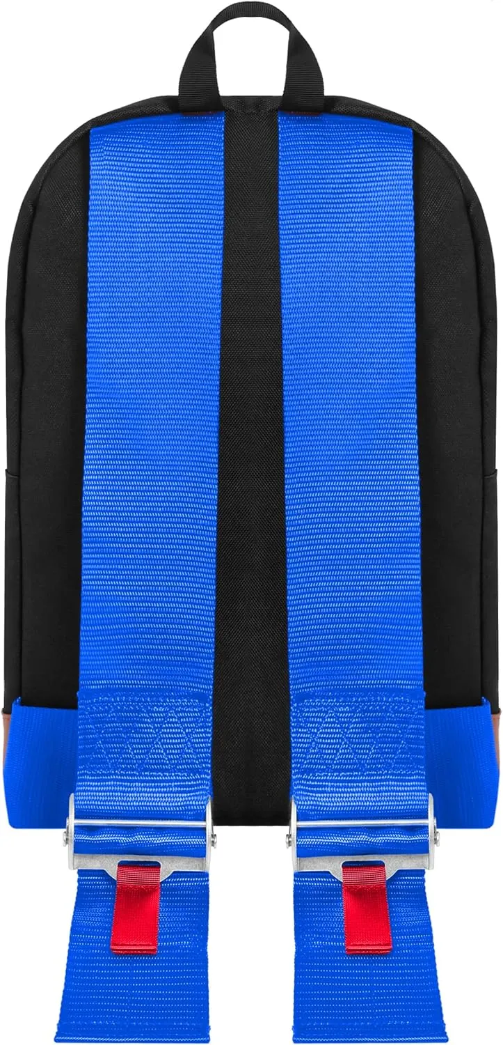 Bride Racing Backpack Brown Bottom with Harness Straps (Blue Strap)
