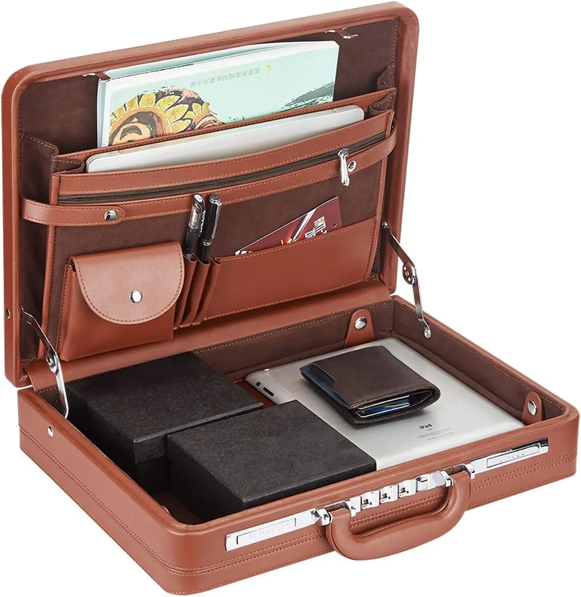 Briefcase Hard Attachment Briefcase for Men & Women/Thin Hardside Laptop Case with Combo Lock